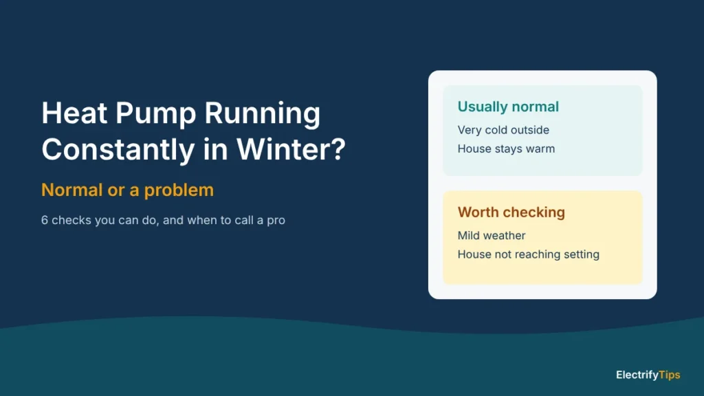 Heat pump running constantly in winter: when it's usually normal and when it's worth checking