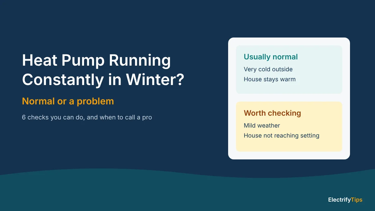 Heat pump running constantly in winter: when it's usually normal and when it's worth checking