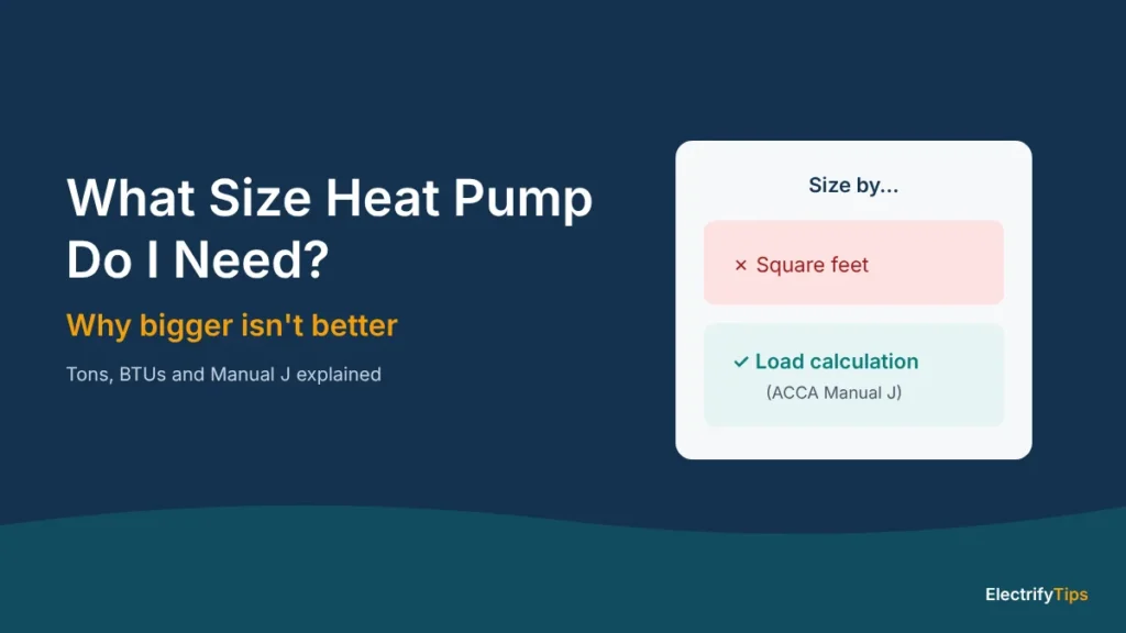 What size heat pump do I need: size it with a Manual J load calculation, not by square feet